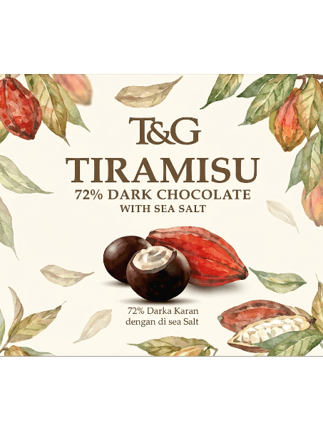 T&G TIRAMISU 72% DARK  CHOCOLATE WITH SEA SALT